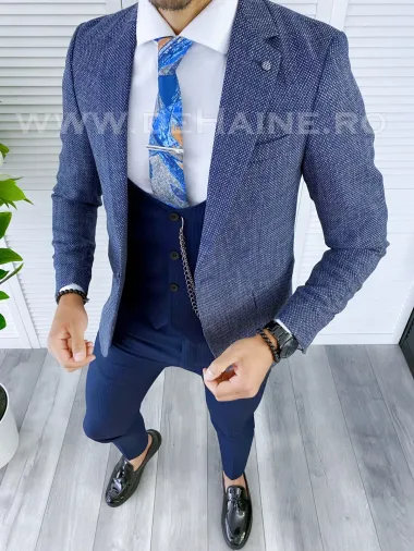 Sacou barbati bleumarin slim fit B5317 P19-1.1